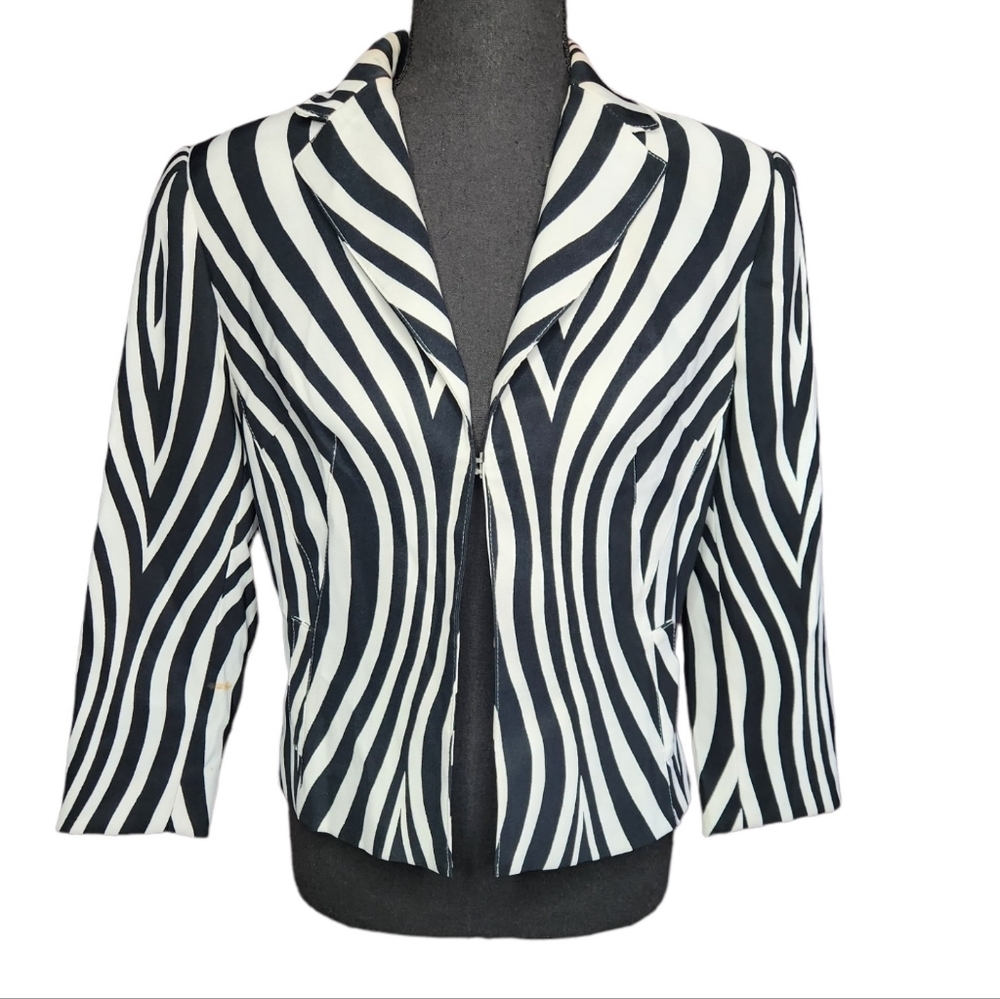 Vintage Alberto Makali & Caché Zebra Print Blazer Jacket